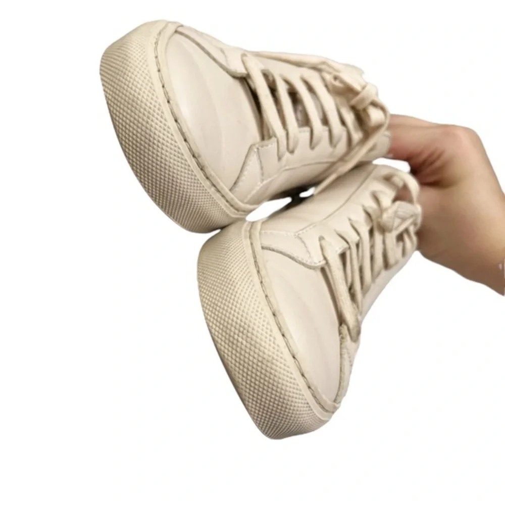 Common Projects Achilles Low Sneakers Beige Leather Lace Up‎ Women's Size 7
